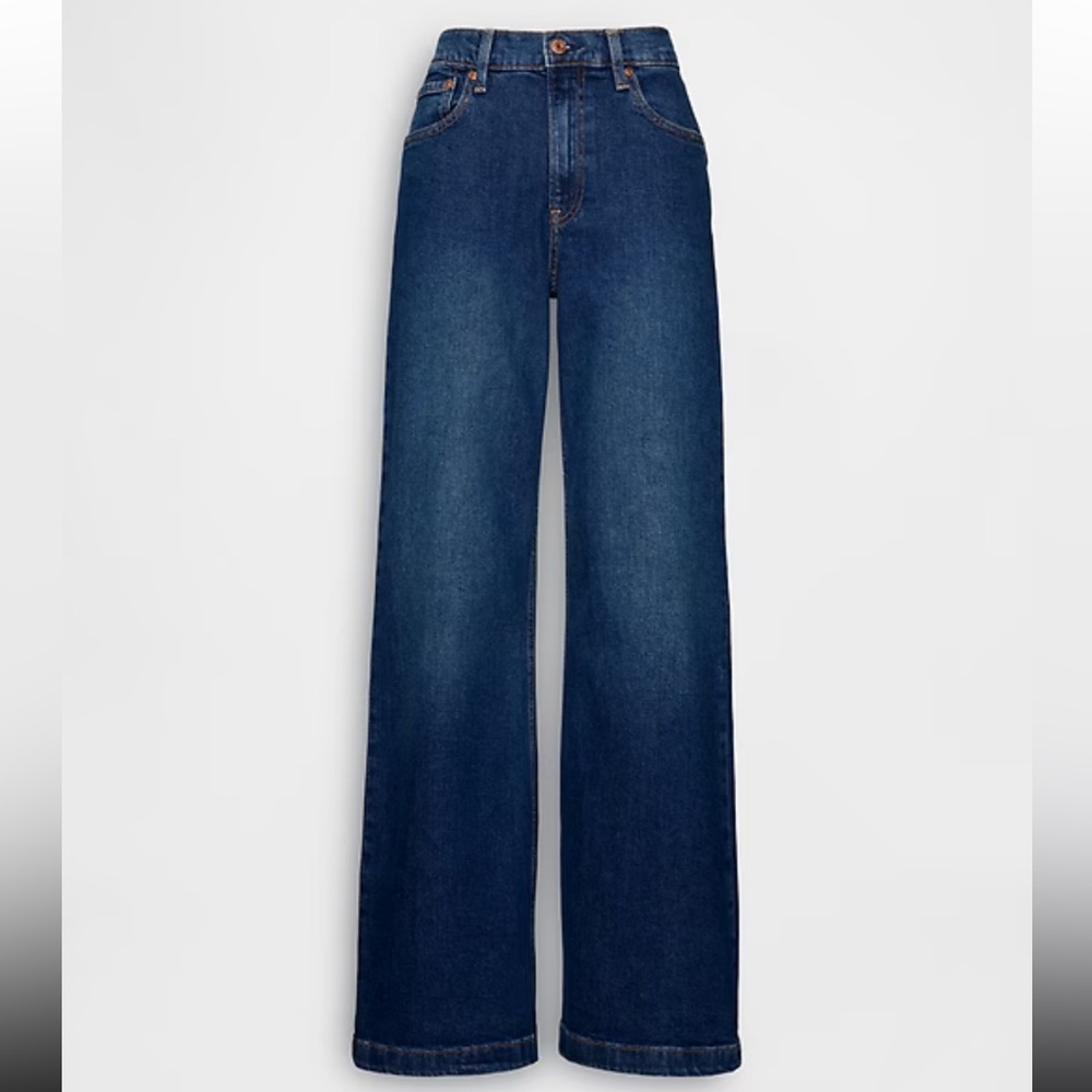 Gap High Rise Stride Wide-Leg Jeans, dark wash, size 28 / 6R